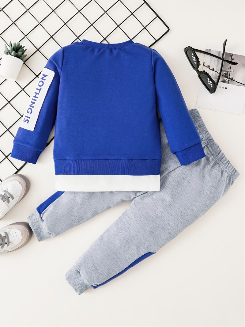Baby Drenge Sweatshirt Og Matchende Joggerbukser Sæt Til Efterår Og Vinter Nyhed