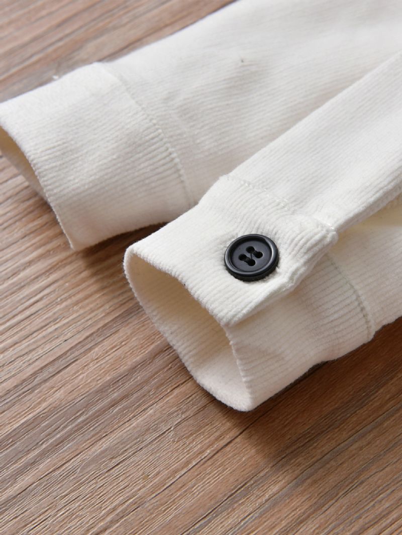 Baby Langærmet Lapel Shirt Bukser 2stk Sæt Efterår Vinter