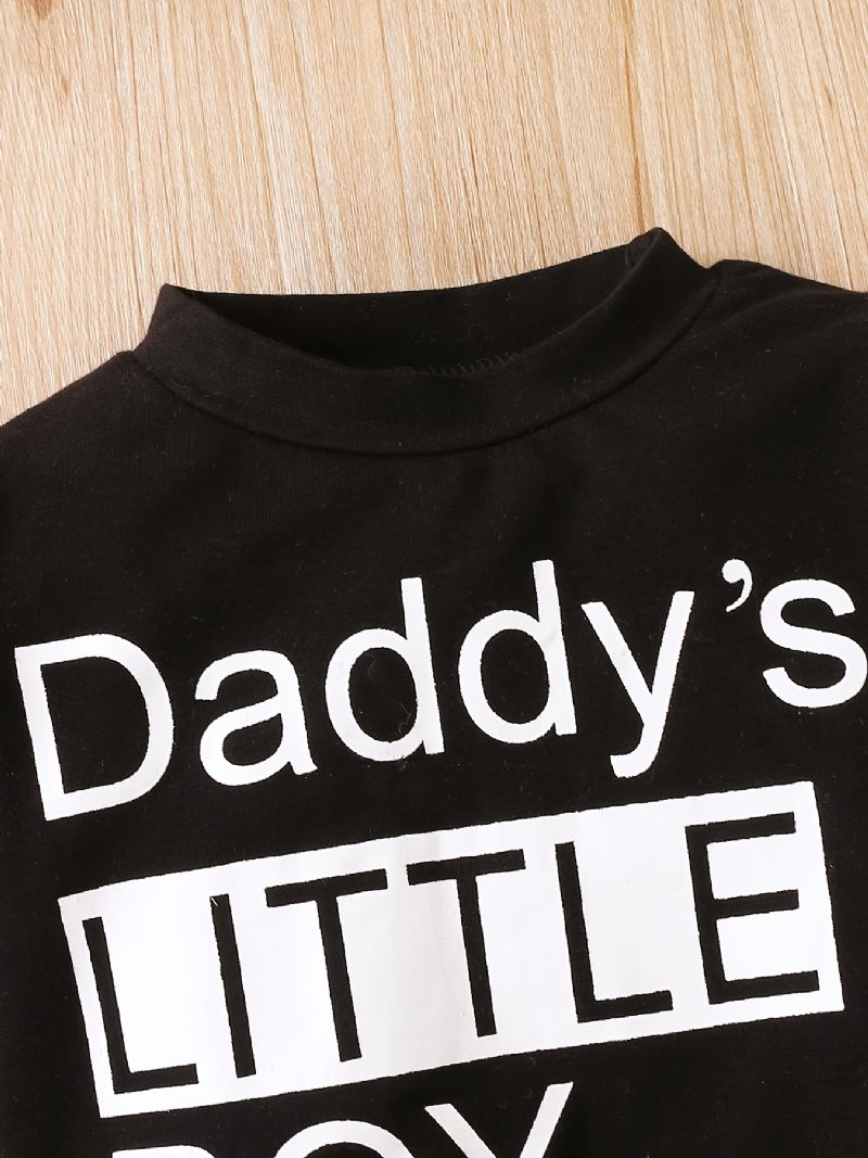 Drenge Alfabet Print Sweatshirt Bukser Sæt Til Efterår / Vinter