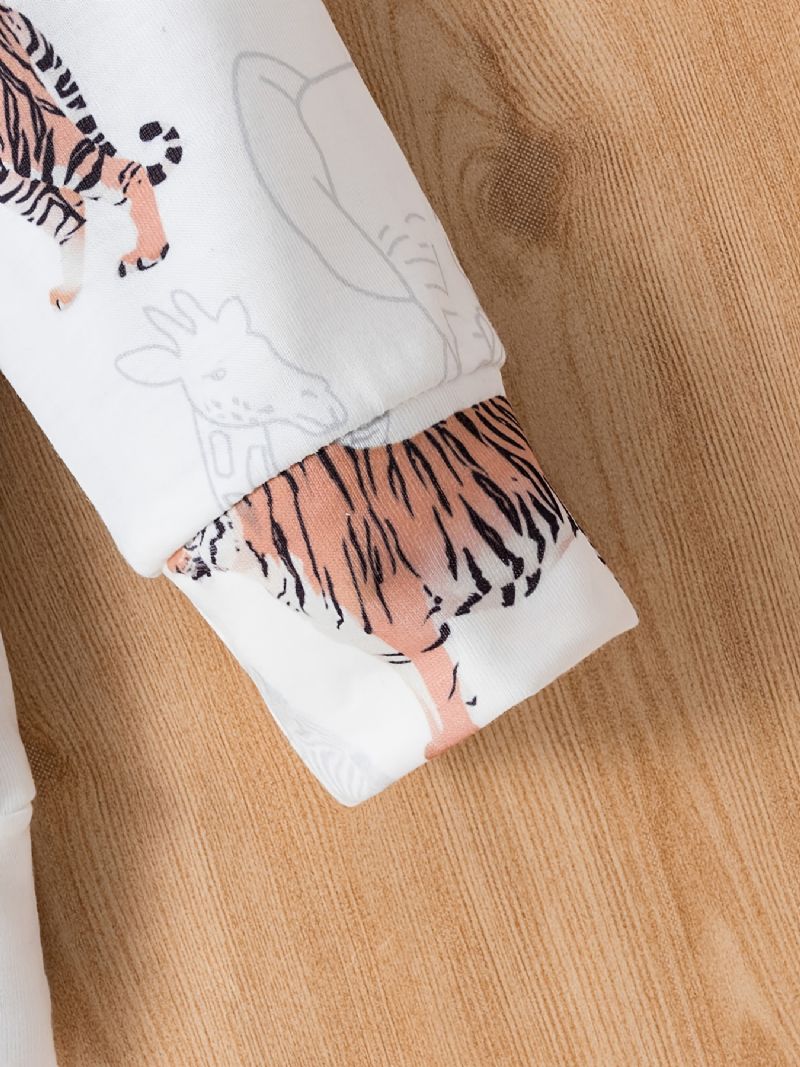Drenge Animal Print Hættetrøje + Bukser Sæt Babytøj Outfits