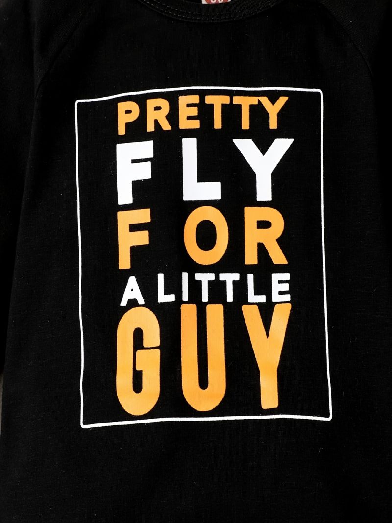Drenge Casual Simple Pullover Sweatshirts & Sweatpants Sæt Med Pretty Fly Print