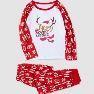 Drenge Christmas 2 Letter Pattern Fawn Homewear 2-delt Sæt