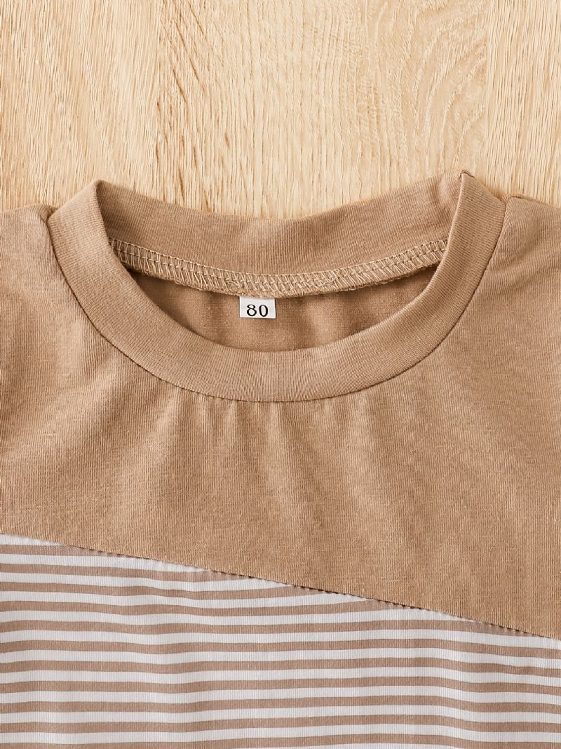 Drenge Colorblock Kortærmet Bomuld Top & Shorts Sæt