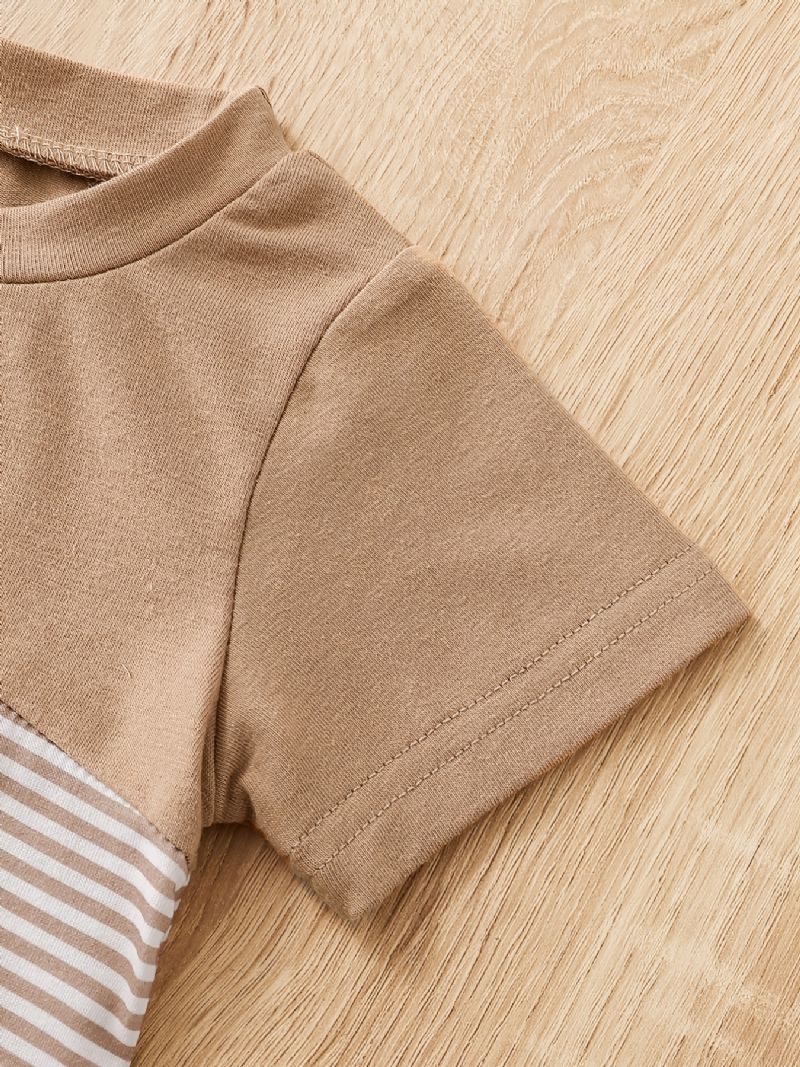 Drenge Colorblock Kortærmet Bomuld Top & Shorts Sæt