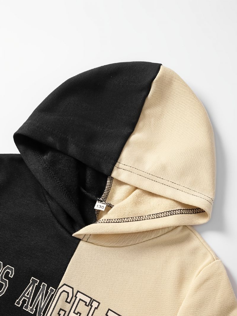 Drenge Colorblock Langærmede Sweatshirt Bukser Sæt Til Efterår / Vinter