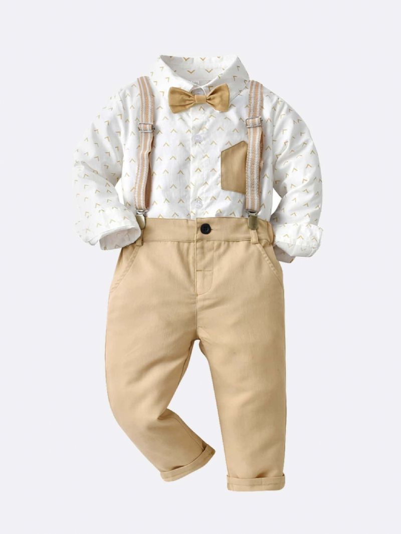 Drenge Gentleman Bowtie Skjorte & Overalls