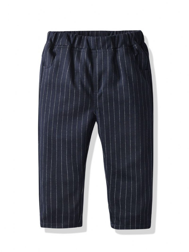 Drenge Gentleman Outfit Bowtie Langærmet Skjorte Vest Bukser Sæt
