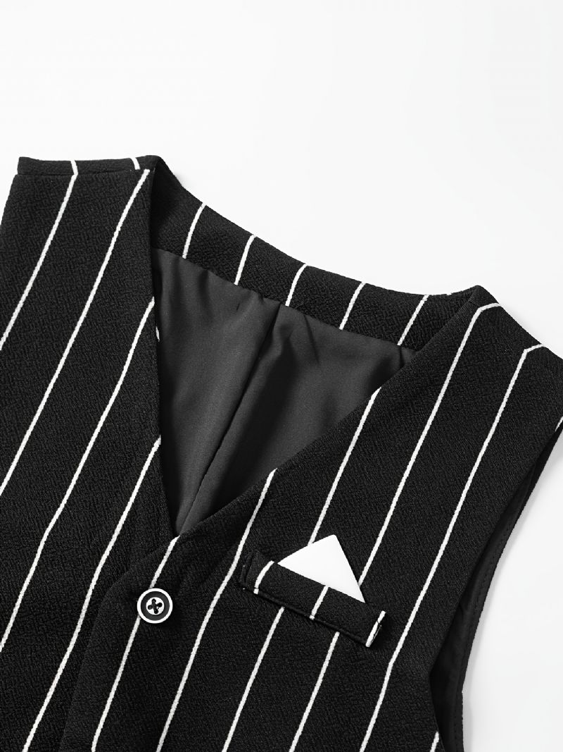 Drenge Gentleman Outfit Langærmet Butterflyskjorte & Bukser & Vest Sæt Børnetøj