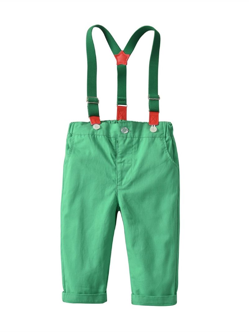 Drenge Julestribet Print Butterfly Gentleman Overalls Sæt