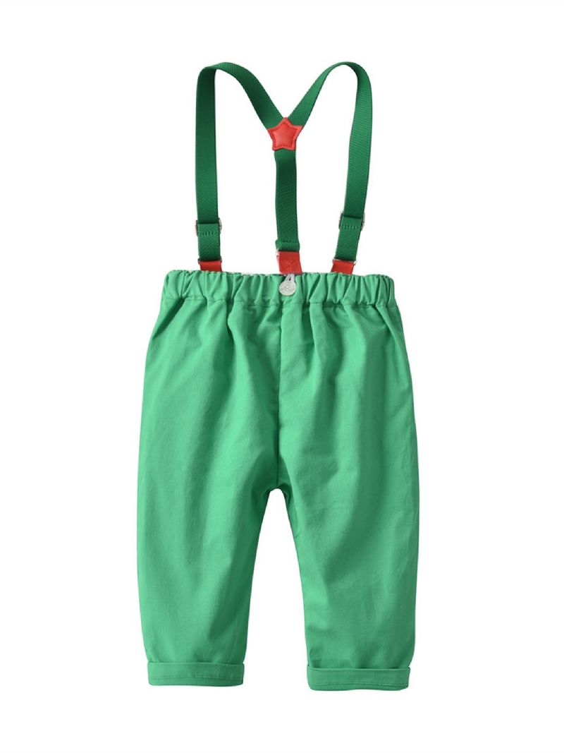 Drenge Julestribet Print Butterfly Gentleman Overalls Sæt