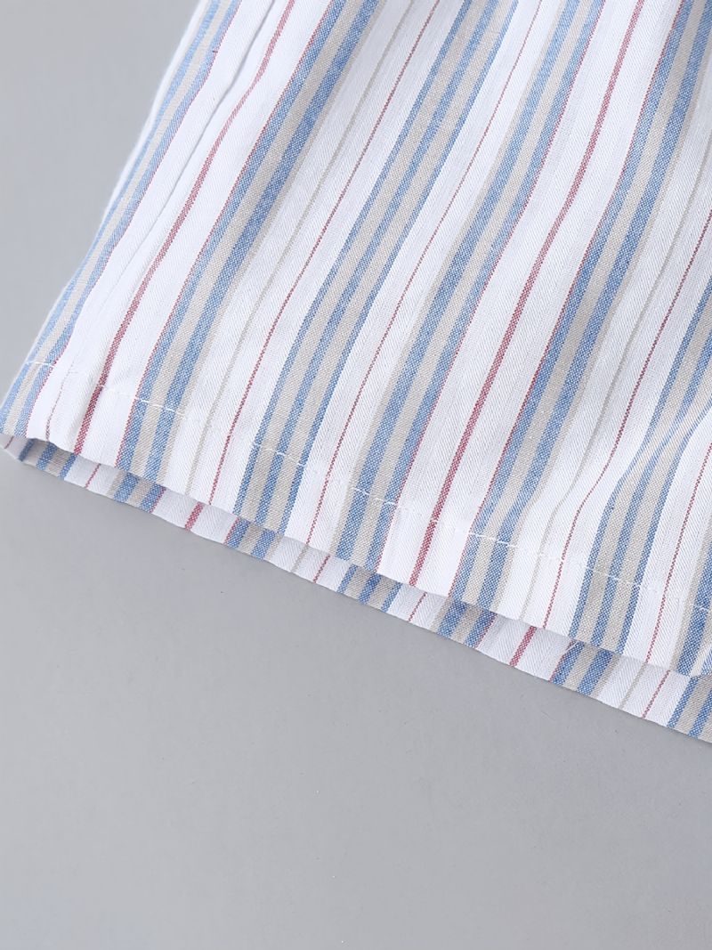 Drenge Kortærmet Preppy Style Top + Stribede Bukser Sæt Børnetøj