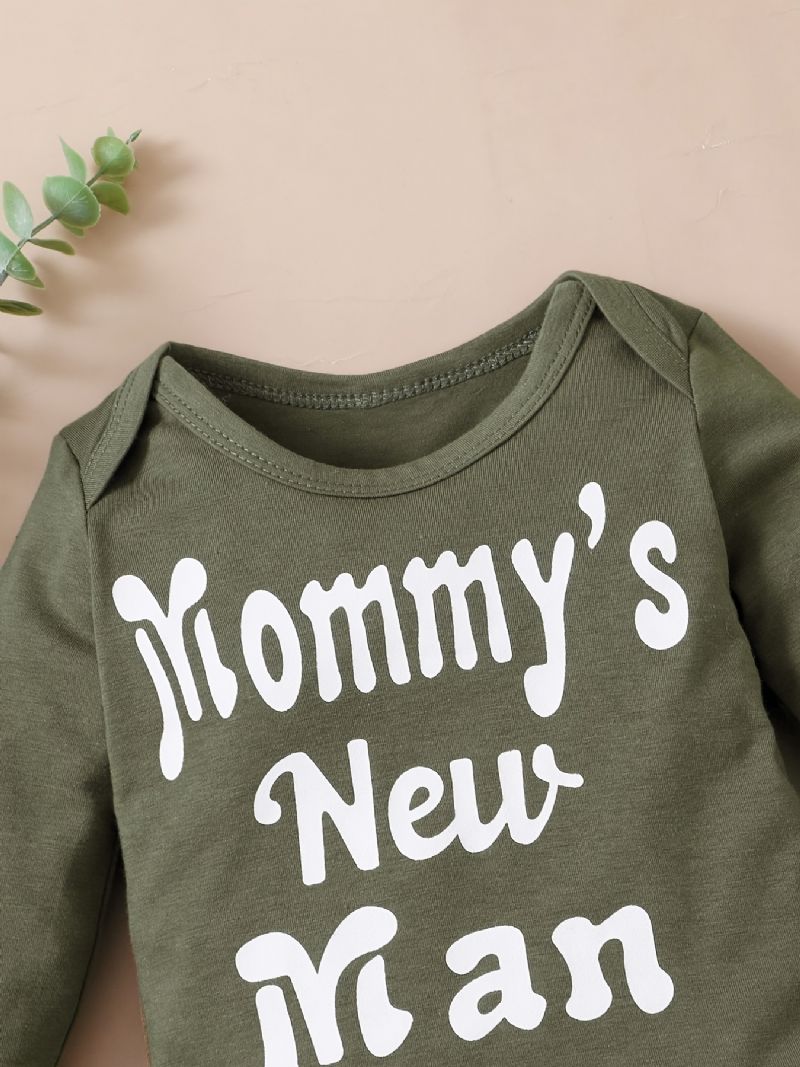 Drenge Lange Ærmer Romper + Bukser Sæt Babytøj Dinosaur Print