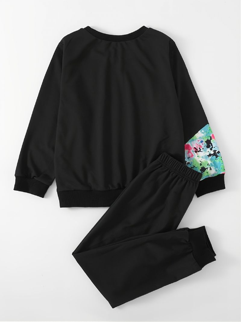 Drenge Pullover Fodboldtryk Langærmet Rundhalset Sweatshirt & Bukser Børnetøj