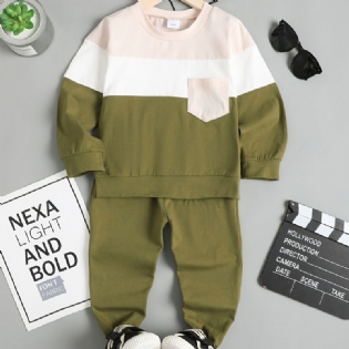 Drenge Pullover Sweatshirt & Matchende Joggerbukser Til Efterår Og Vinter Nyhed