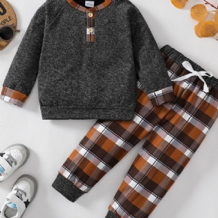 Drenge Pullover Sweatshirt Og Matchende Joggerbukser Til Efterår Og Vinter Nyt Børnetøj Babytøj
