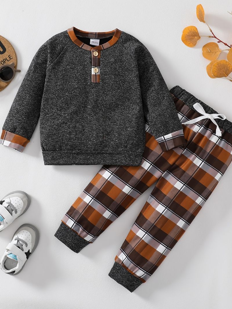 Drenge Pullover Sweatshirt Og Matchende Joggerbukser Til Efterår Og Vinter Nyt Børnetøj Babytøj