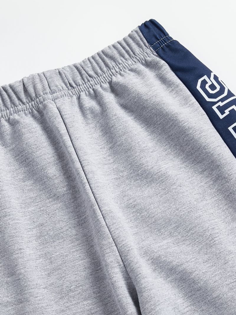 Drenge Pyjamas Familieoutfit Space Astronaut Print Rundhalset Langærmet Top Og Buksesæt Børnetøj