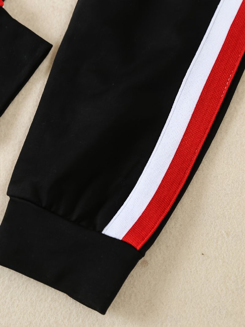 Efterår Vinter Drenge Brev Trykt Langærmet Sweatshirt Bukser 2 Stk Sæt