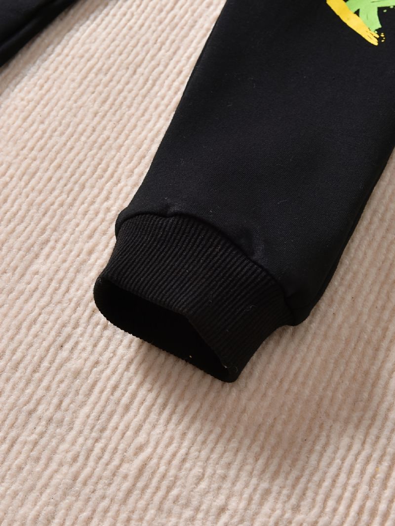 Efterår & Vinter Drenge Casual Colorblock Brevtryk Rundhalset Sweatshirt Sæt
