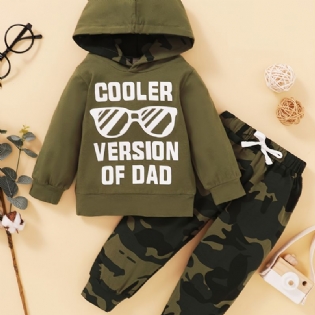 Efterår Vinter Ny Baby Drenge Casual Camouflage Hætte Print Todelt Sæt