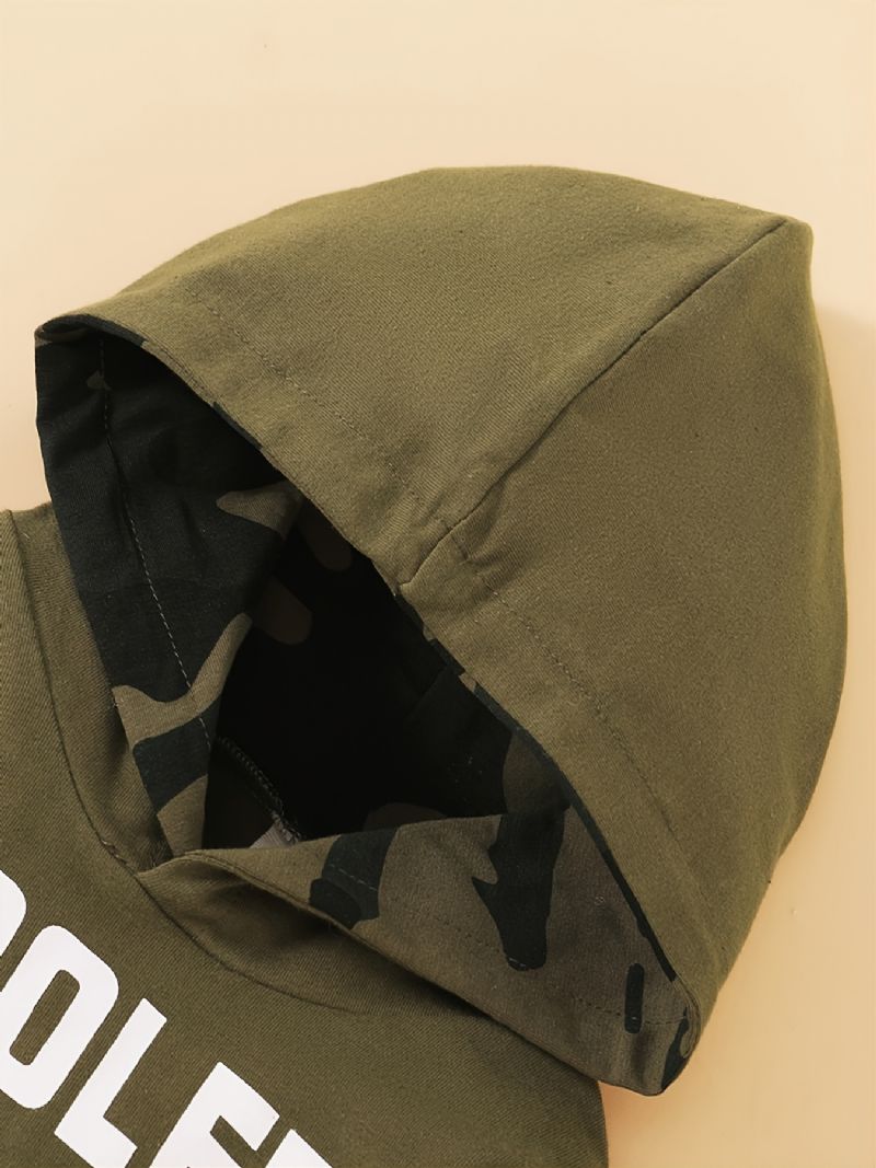 Efterår Vinter Ny Baby Drenge Casual Camouflage Hætte Print Todelt Sæt