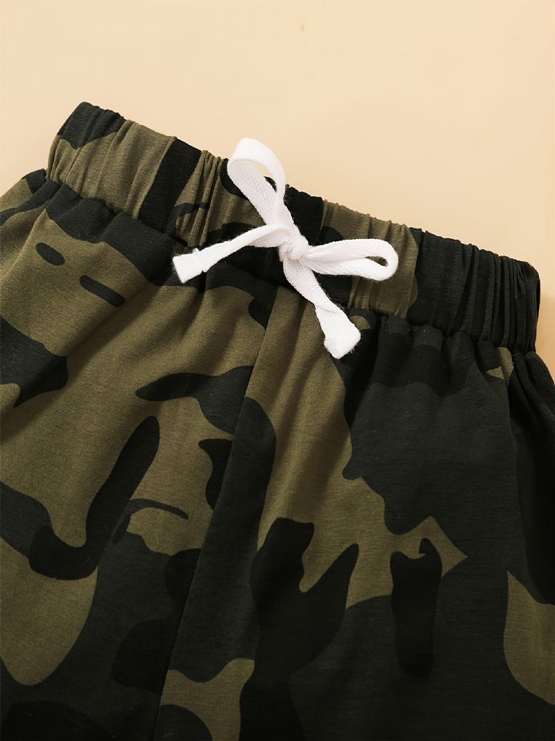 Efterår Vinter Ny Baby Drenge Casual Camouflage Hætte Print Todelt Sæt