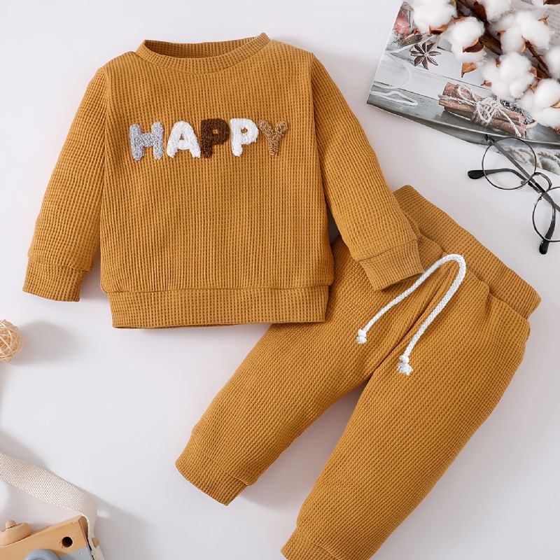 Infant Baby Drenge Pullover Sweatshirt & Matchende Joggerbukser Sæt Til Efterår Og Vinter Ny