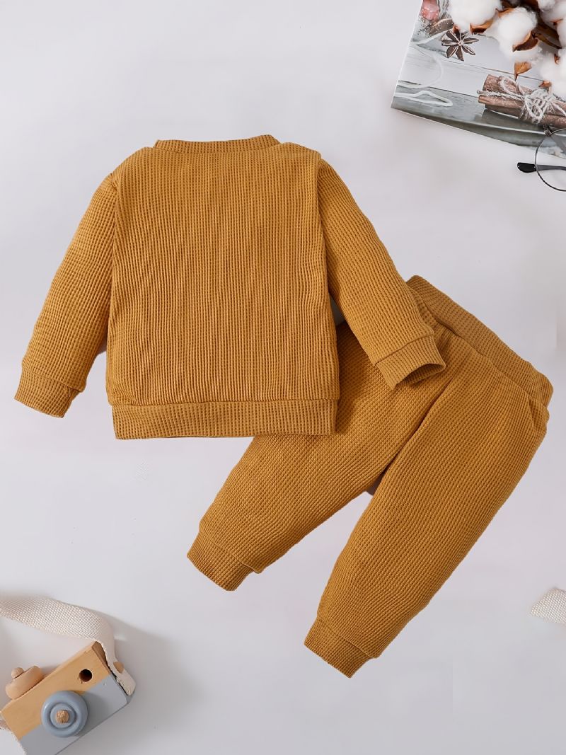 Infant Baby Drenge Pullover Sweatshirt & Matchende Joggerbukser Sæt Til Efterår Og Vinter Ny