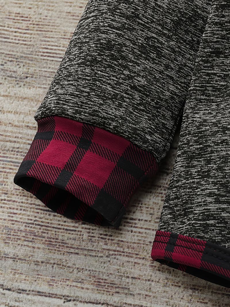 Nyfødt Baby Drenge Piger Langærmet Hættetrøje + Plaid Bukser Sæt Babytøj Outfit Til Jul