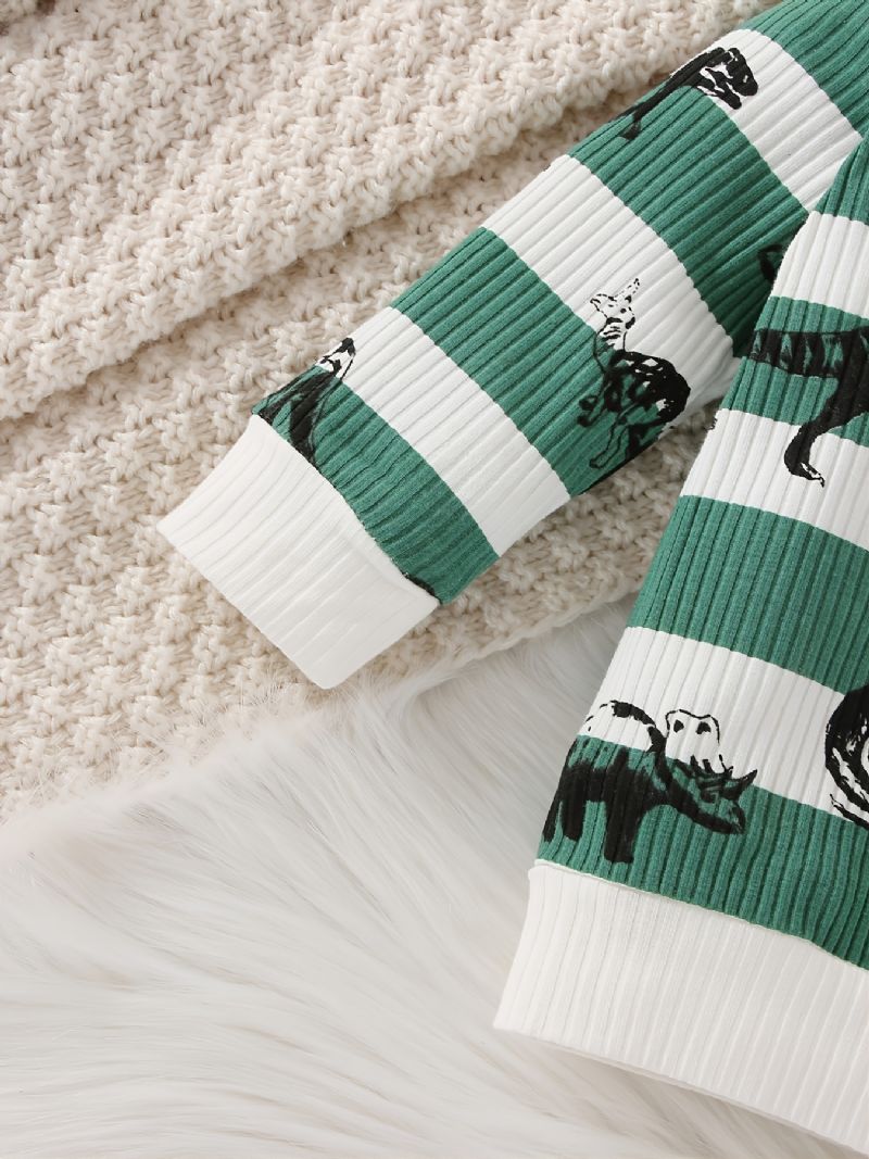 Tegnefilm Dyre Designs Børne Pullover Sweatshirt & Matchende Joggerbukser Sæt Med Dinosaur Print Til Efterår Vinter Ny