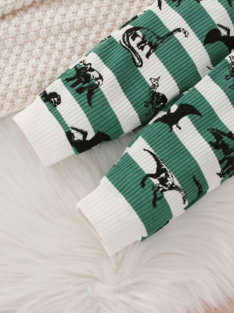 Tegnefilm Dyre Designs Børne Pullover Sweatshirt & Matchende Joggerbukser Sæt Med Dinosaur Print Til Efterår Vinter Ny