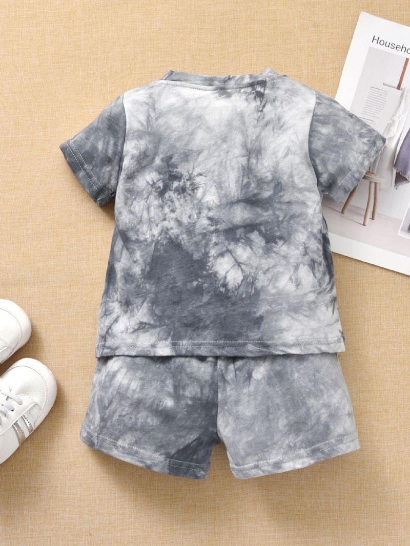 Toddler Baby Drenge Piger Tie Dye Kortærmet Skjorte Top+ Shorts Tøjsæt Sommeroutfits