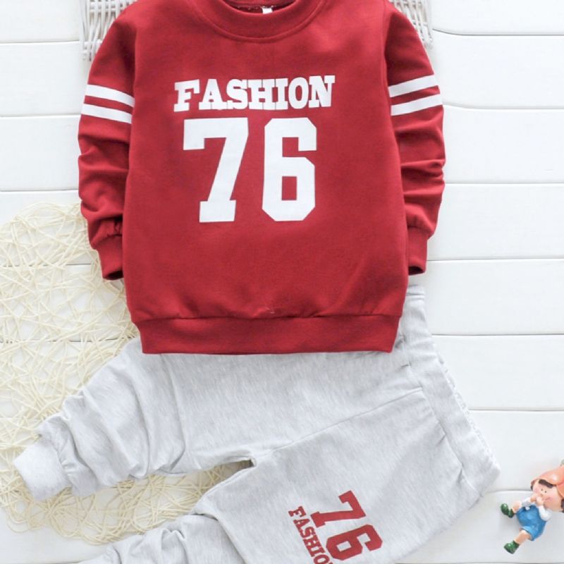 Toddler Drenge Grafisk Sweatshirt + Sweatpants Børnetøj