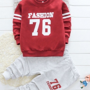 Toddler Drenge Grafisk Sweatshirt + Sweatpants Børnetøj