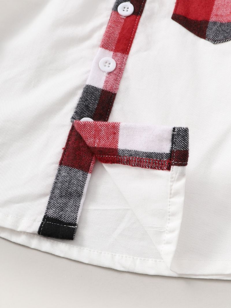 Todelt Baby Drenge Suspender Plaid Bukser