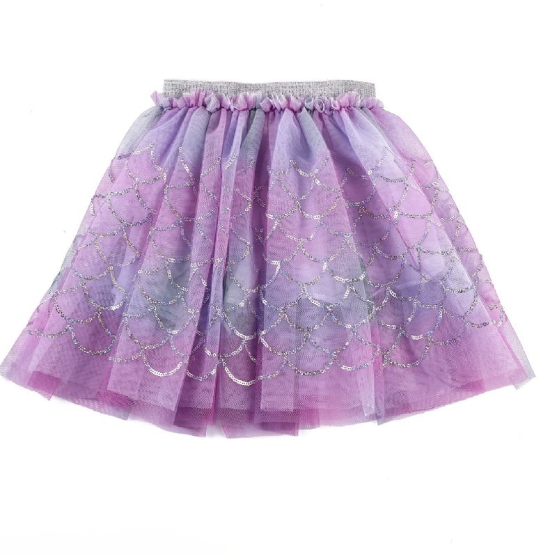 Babypiger Regnbuepailletter Havfrue Tutu-nederdel Tulle Prinsesse Balletkjole Og Pandebånd