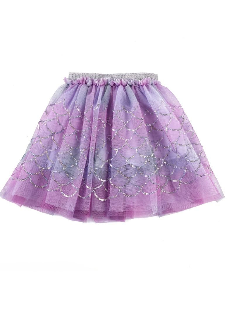 Babypiger Regnbuepailletter Havfrue Tutu-nederdel Tulle Prinsesse Balletkjole Og Pandebånd