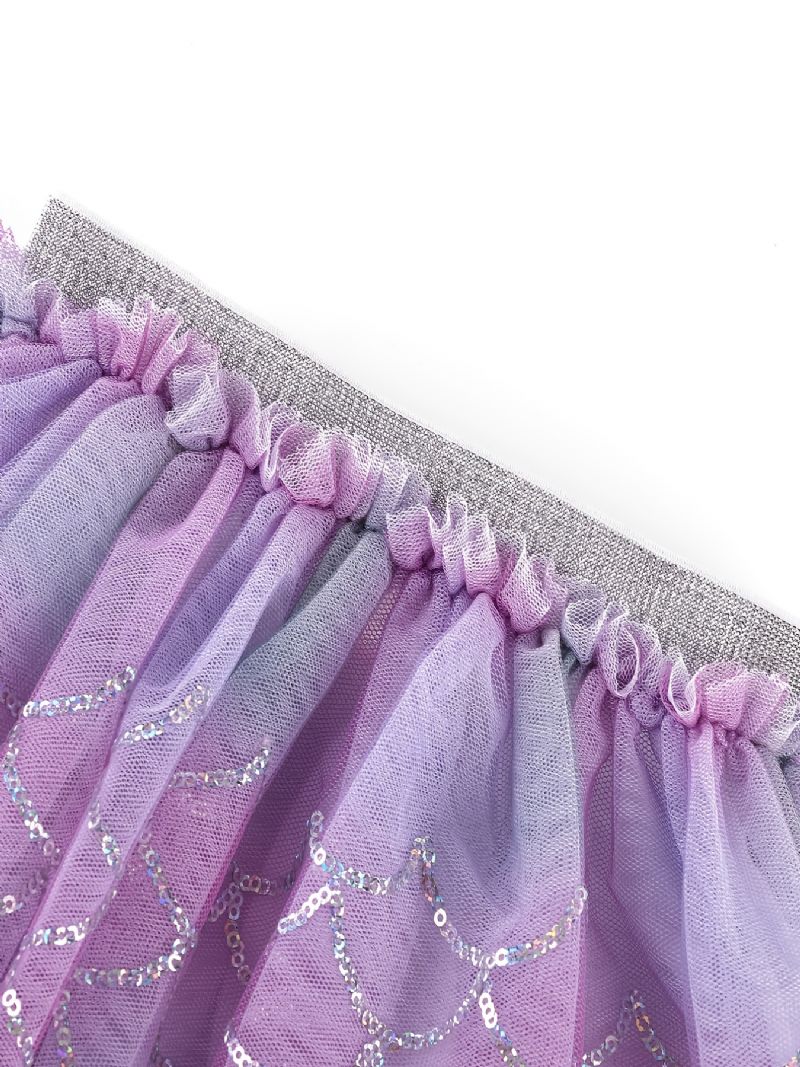 Babypiger Regnbuepailletter Havfrue Tutu-nederdel Tulle Prinsesse Balletkjole Og Pandebånd