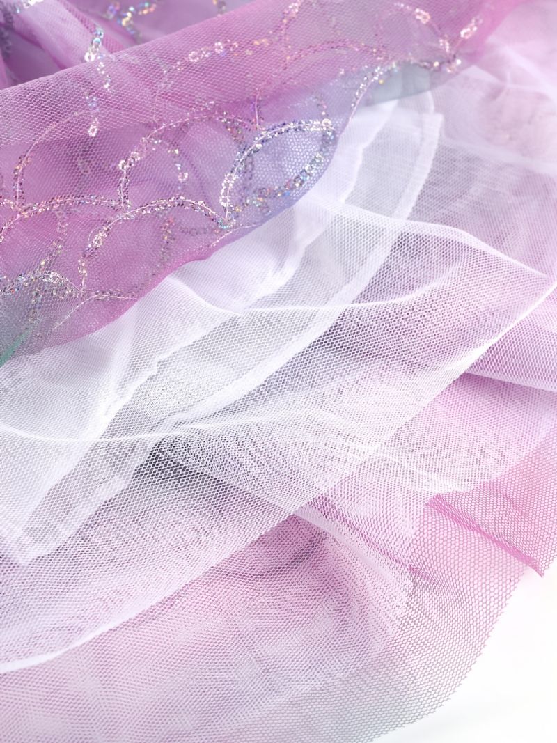 Babypiger Regnbuepailletter Havfrue Tutu-nederdel Tulle Prinsesse Balletkjole Og Pandebånd