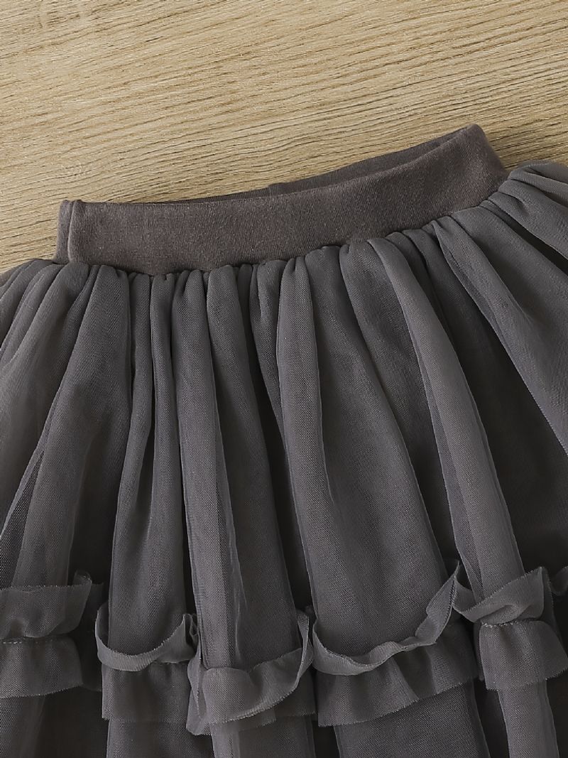 Piger Falske Todelte Leggings Med Flæse Tutu Mesh Nederdel Børnetøj
