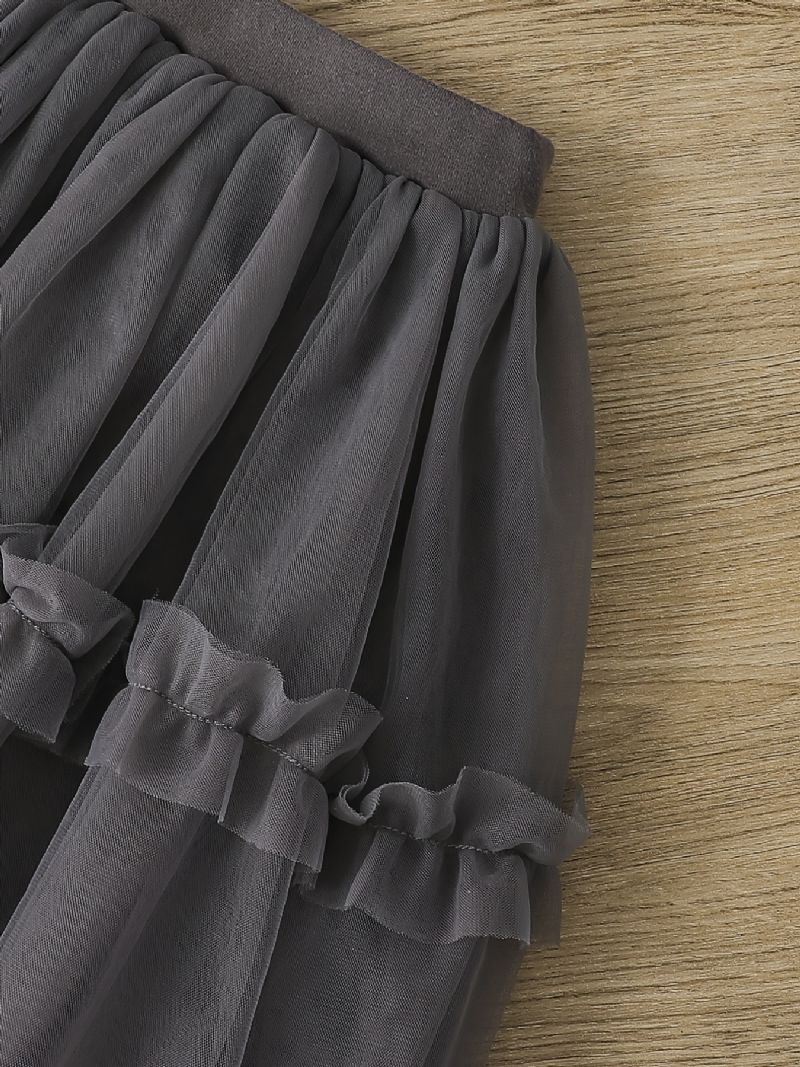 Piger Falske Todelte Leggings Med Flæse Tutu Mesh Nederdel Børnetøj