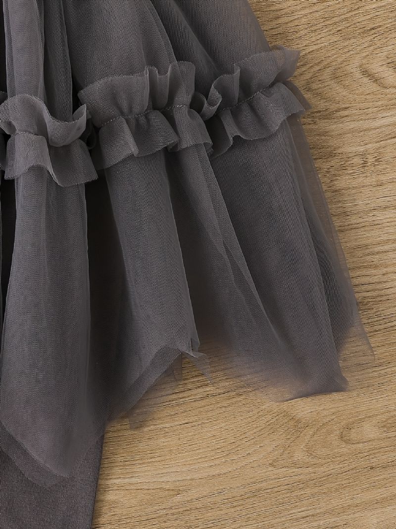 Piger Falske Todelte Leggings Med Flæse Tutu Mesh Nederdel Børnetøj