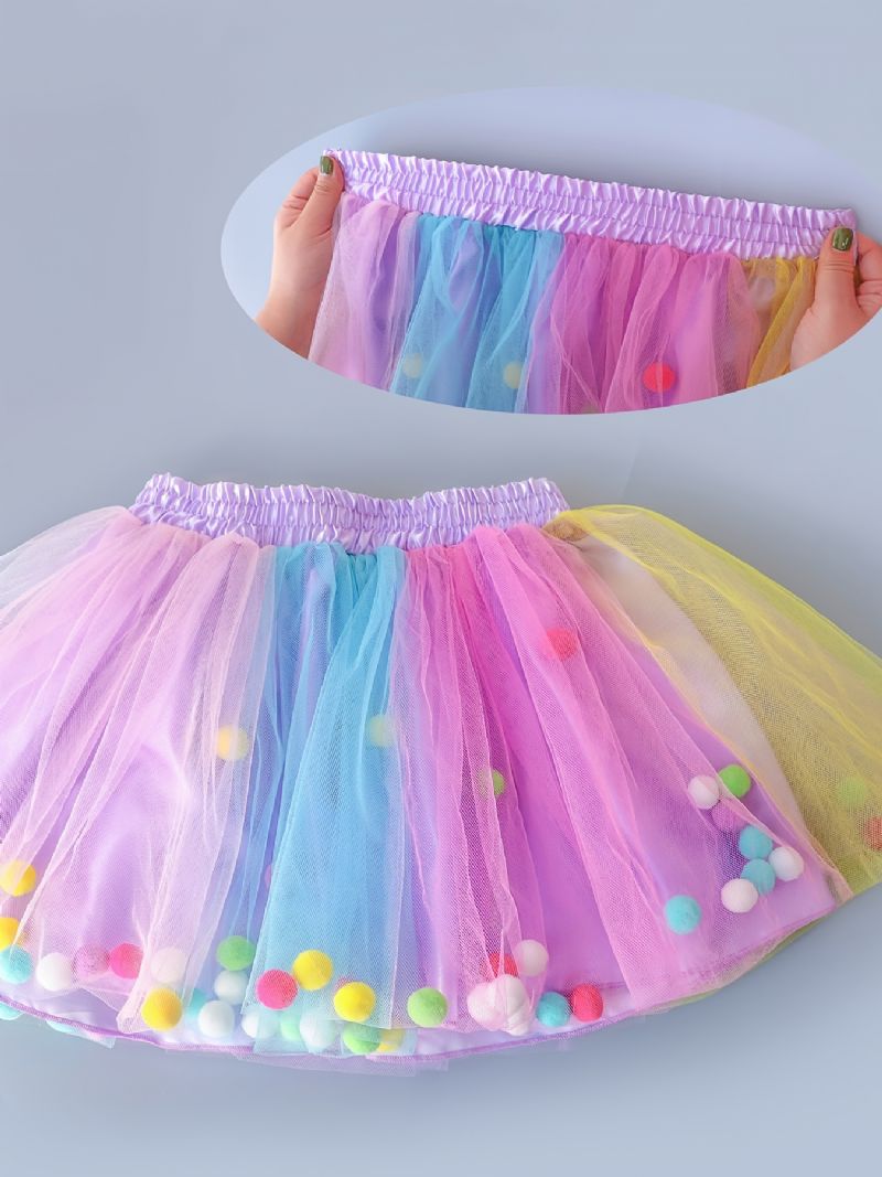 Piger Princess Rainbow Tutu-nederdele Ballet Mesh-nederdel Festkjoletøj Børnetøj