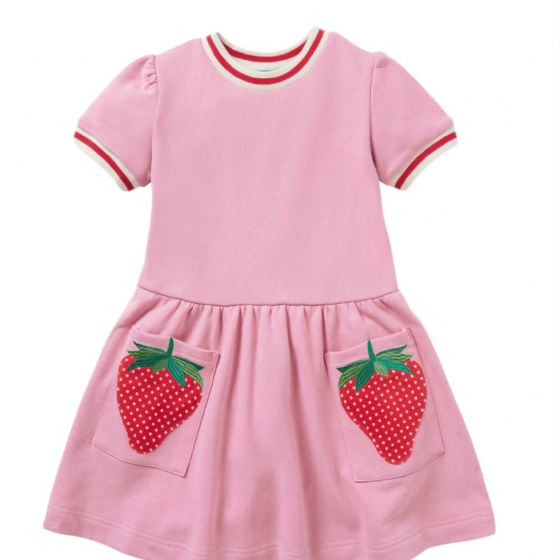 Piger Strawberry Patch Pocket Pink Kortærmet Nederdel