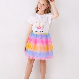 Piger Tutu Nederdel Rainbow Star Mesh Prinsesse Kjole