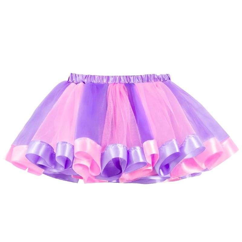 Piges Pink Lilla Lagdelt Tulle Tutu-nederdel Børnetøj Prinsesse-nederdel