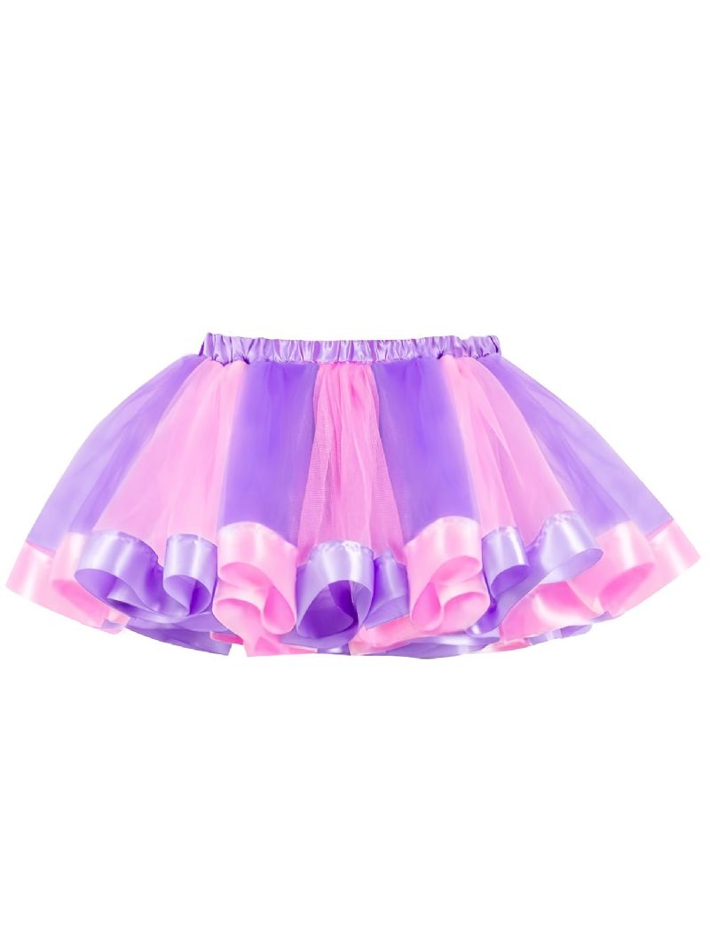 Piges Pink Lilla Lagdelt Tulle Tutu-nederdel Børnetøj Prinsesse-nederdel