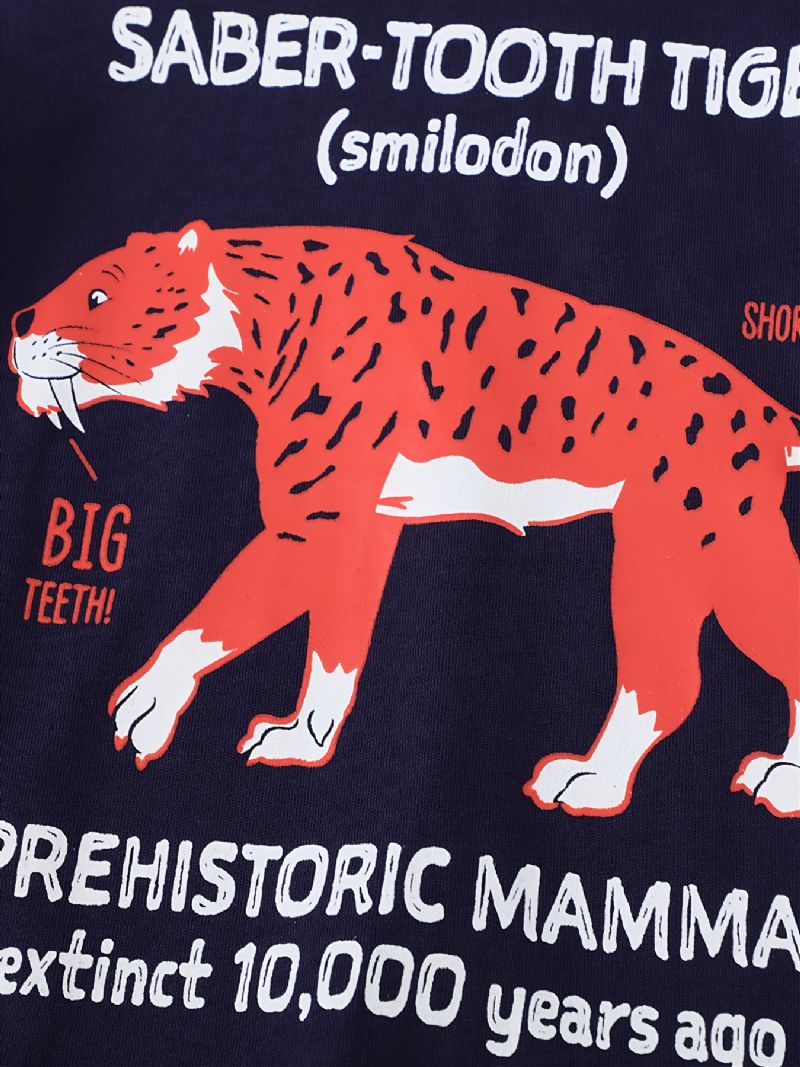 Baby Drenge Langærmede T-shirts Rund Hals Tegneserie Brev Print Toppe Børnetøj