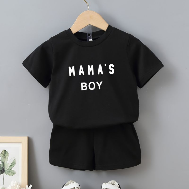 Drenge Alfabeter Kortærmet T-shirt + Shorts Sæt Børnetøj Outfits