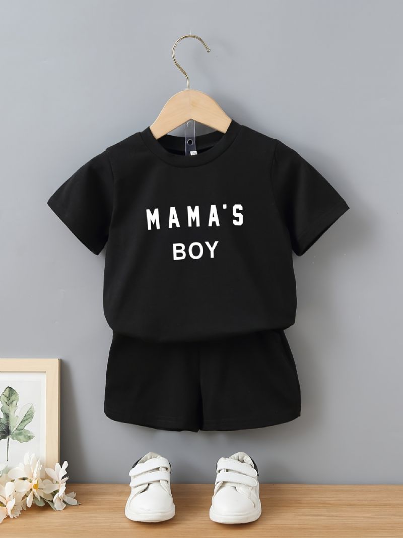Drenge Alfabeter Kortærmet T-shirt + Shorts Sæt Børnetøj Outfits